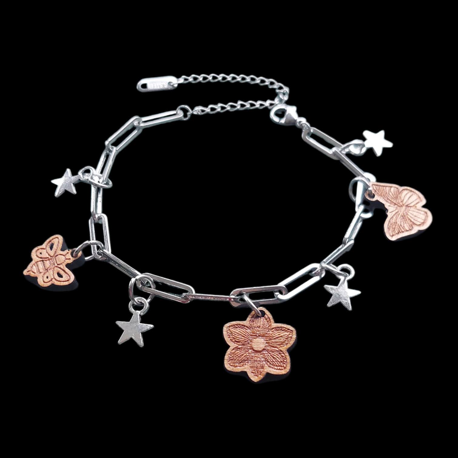 Bracelet argenté breloques